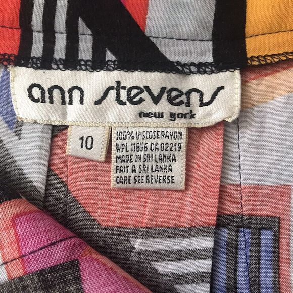 VTG Small Geometric Mod Abstract Art To Wear 80’s Colorful Picasso Artsy Vibrant - Picture 4 of 8